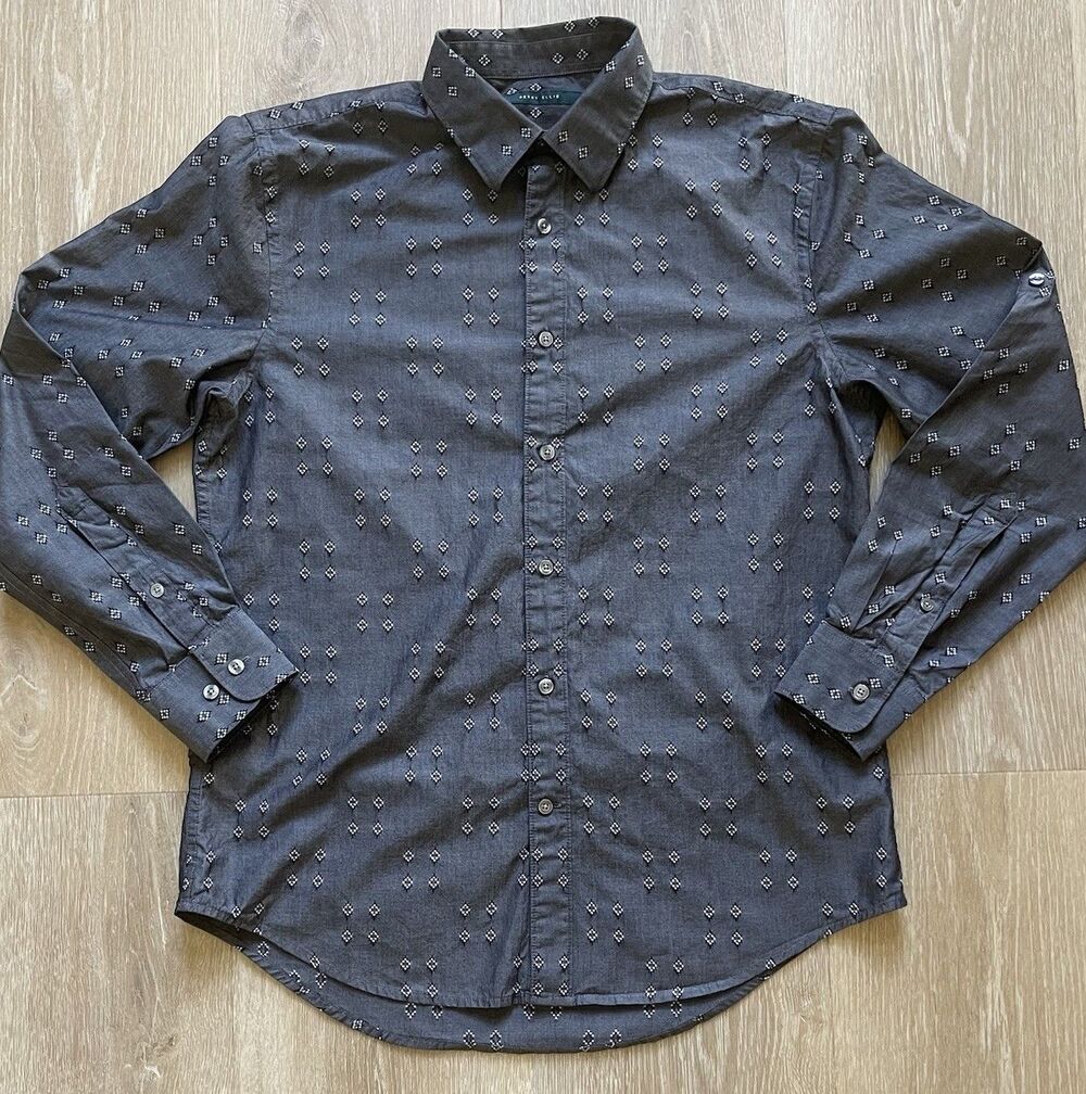 Perry Ellis Men’s Aztec Print Button Up Shirt |Size Medium 100% Cotton